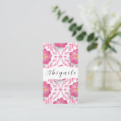 Feder Blume Vector Nahtlos Vintag Visitenkarte (Stehend Vorderseite)