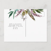 Feder boho mit Blumen Save the Date wedding Karte (Rückseite)