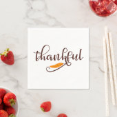 Feder Boho Native Dankbar Typografie Serviette (Beispiel)