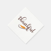 Feder Boho Native Dankbar Typografie Serviette (Ecke)