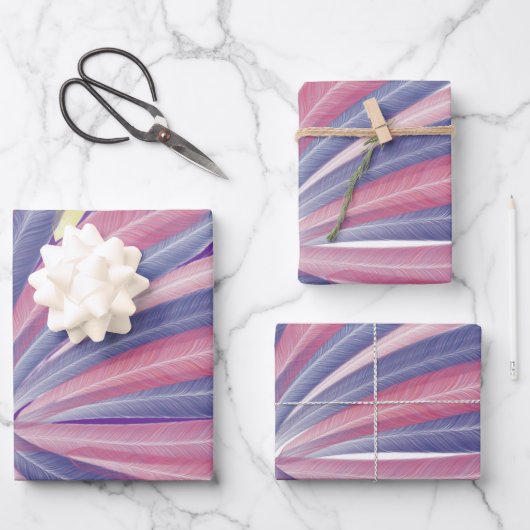 Feder digitales Design Geschenkpapier Set (Vorderseite)
