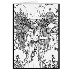 Feder-Fee-Gotik-Fantasy-Malbuchkarte