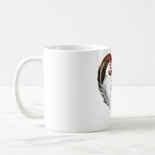 Feder-Herzscripture-Tasse Kaffeetasse (Links)