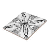 Feder-Mandala-Entwurf mit transparentem Fliese (Seite)