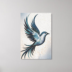 Feder-Mosaik - Eleganter Vogel Leinwanddruck