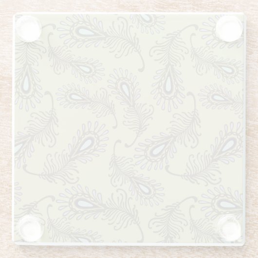 Feder-Muster Glasuntersetzer (Rückseite)
