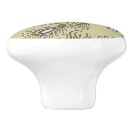 Feder-Muster Keramikknauf (Seitenansicht)