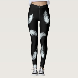 Feder-Muster (kundengerechte Hintergrundfarbe) Leggings