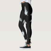 Feder-Muster (kundengerechte Hintergrundfarbe) Leggings (Links)