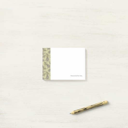 Feder-Muster Post-it Klebezettel (Auf Schreibtisch)