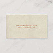 Feder-Orange beunruhigte Vintage Geschäfts-Karte Visitenkarte (Rückseite)