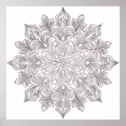 Feder Petal Mandala Poster (Vorne)