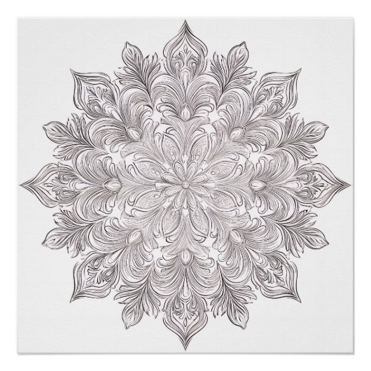 Feder Petal Mandala Poster (Vorderseite)