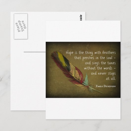 Feder Postkarte (Vorne/Hinten)