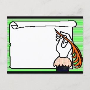 Feder, Schreibinstrument Postkarte