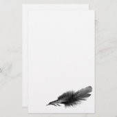 Feder-Schwarzes Briefpapier (Vorne/Hinten)