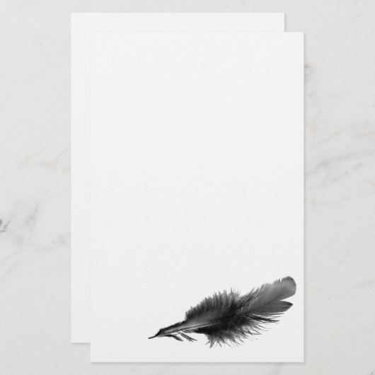 Feder-Schwarzes Briefpapier (Vorne/Hinten)