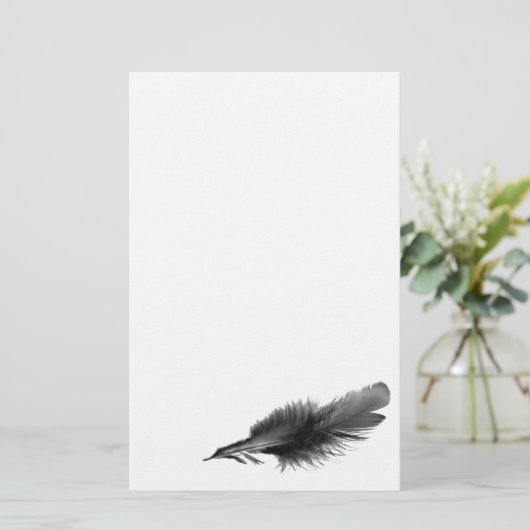 Feder-Schwarzes Briefpapier (Stehend Vorderseite)