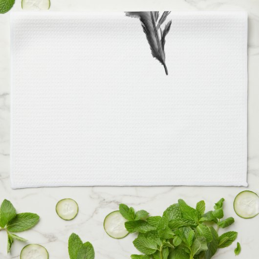 Feder-Schwarzes Küchentuch (Gefaltet)