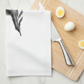 Feder-Schwarzes Küchentuch (Viertel Falte)