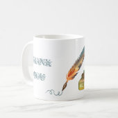 Feder-Stift danken Ihnen Tasse (Vorderseite Links)