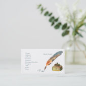 Feder-Stift-viel Glück Visitenkarte (Stehend Vorderseite)