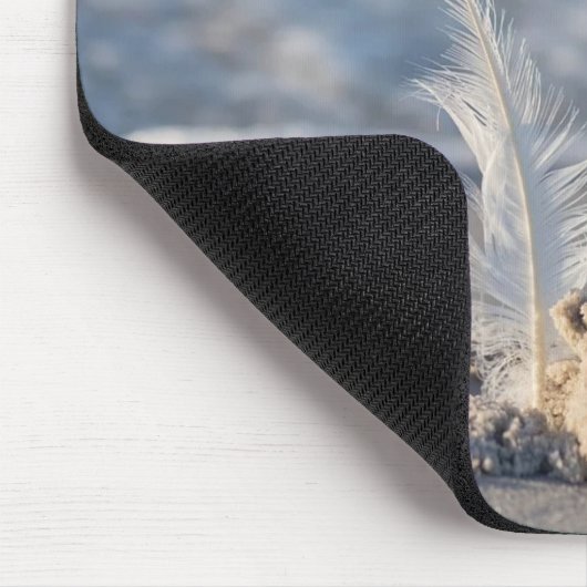 Feder, Strand, Sand Mousepad (Ecke)