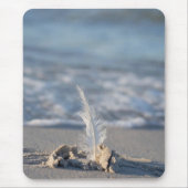 Feder, Strand, Sand Mousepad (Vorne)