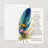 Feder und Blume Dankeskarte (Vorne/Hinten)