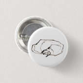 Feder-und-Tinte-Kunst Schlafende Katze Zeichnung Button (Vorne & Hinten)
