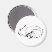 Feder-und-Tinte-Kunst Schlafende Katze Zeichnung Magnet (Vorderseite/Rückseite)