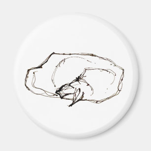 Feder-und-Tinte-Kunst Schlafende Katze Zeichnung Magnet