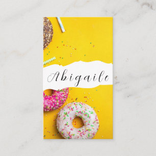 Feder-Vektor Nahtlose Vintage-Donuts Geschäft Ca Visitenkarte