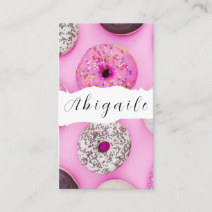 Feder-Vektor Nahtlose Vintage-Donuts Visitenkarte