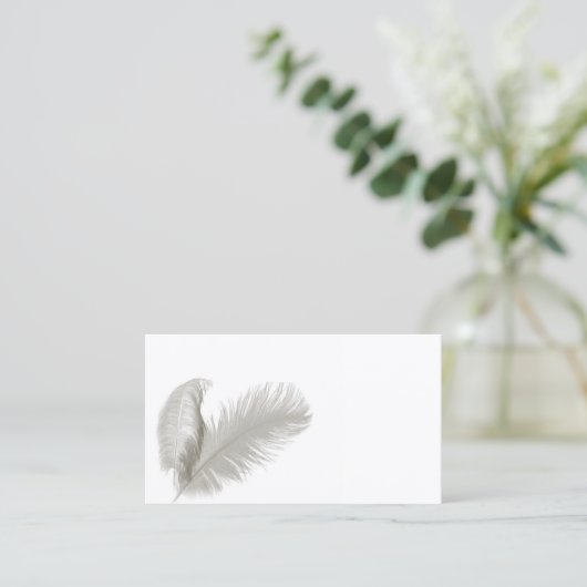 Feder versieht Stift-Visitenkarten mit Federn Visitenkarte (Stehend Vorderseite)