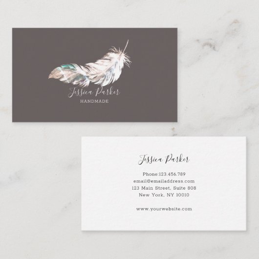 Feder Visitenkarte (Vorne/Hinten)