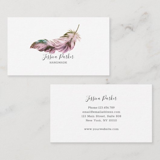 Feder Visitenkarte (Vorne/Hinten)