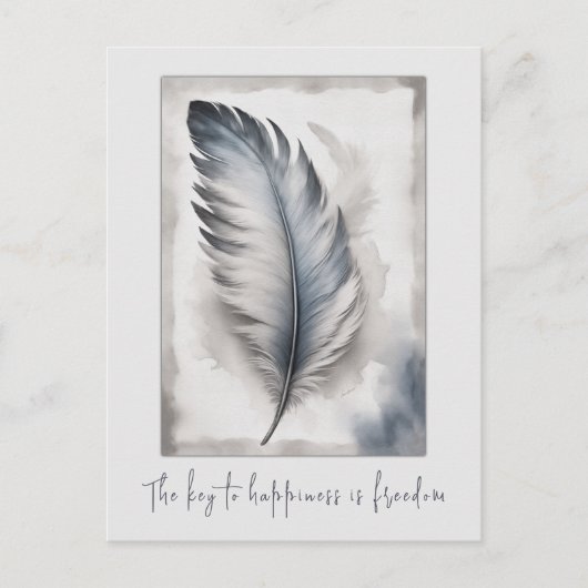 Feder Vogelfeder Freiheit Freedom Karte Postkarte (Vorderseite)