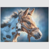 Feder Zaum Western Fohlen Decoupage Seidenpapier (Vorderseite)