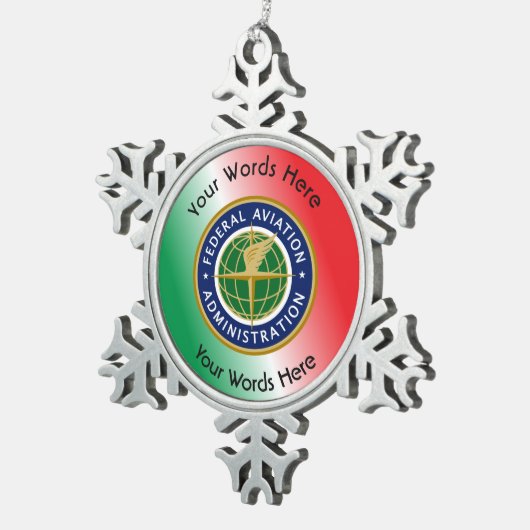 Federal Aviation Administration Shield Schneeflocken Zinn-Ornament (Rechts)