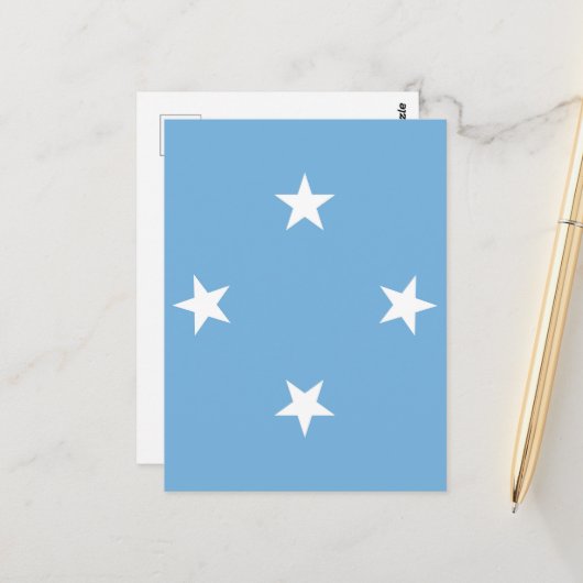 Federated States of Micronesia flag Postkarte (Vorderseite/Rückseite Beispiel)