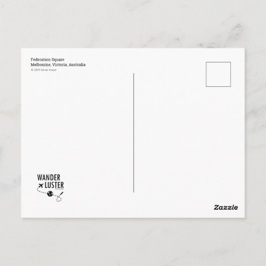 Federation Square, Melbourne, Australien Postkarte (Rückseite)