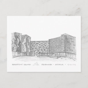 Federation Square, Melbourne, Australien Postkarte