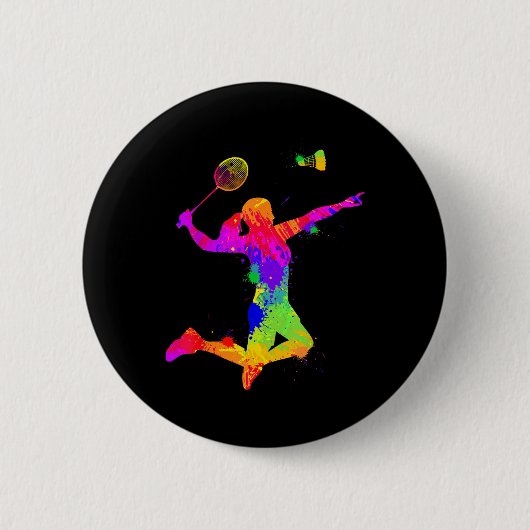 Federball, Badmintonspieler, Mädchen, Frauen, Button (Vorderseite)
