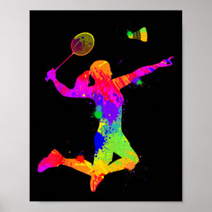 Federball, Badmintonspieler, Mädchen, Frauen, Poster