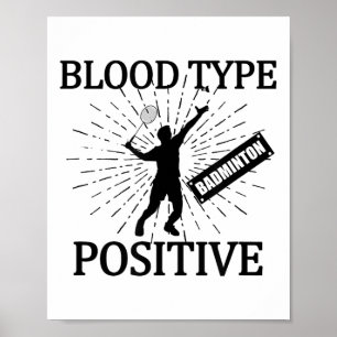 Federball Positiver Shuttle Court Spiel Sport Badm Poster