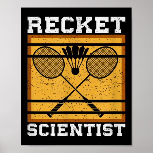 Federball Schläger Badminton Spieler  Poster (Vorne)