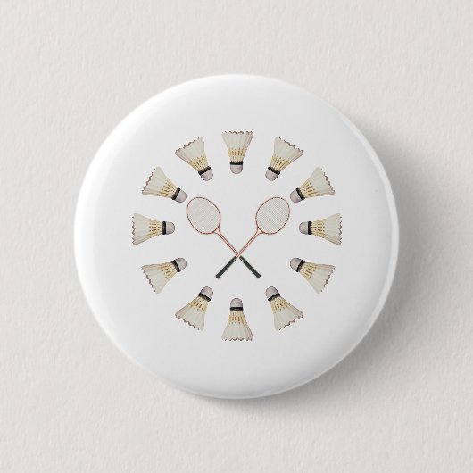 Federballschläger Button (Vorderseite)