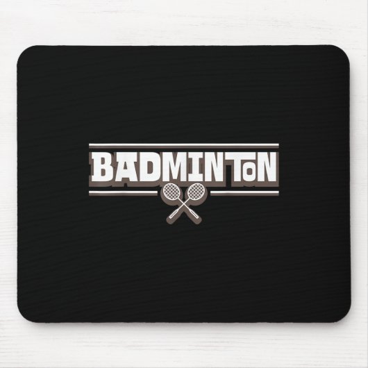 Federballschläger - Lustiger Federballspieler Mousepad (Vorne)