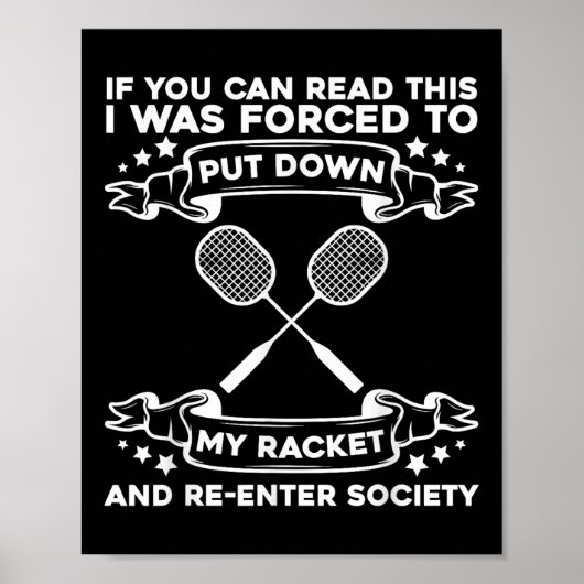 Federballschläger - Lustiger Federballspieler  Poster (Vorne)